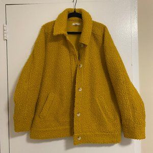 Madewell Mustard Gold Yellow Boucle Bomber Jacket Medium